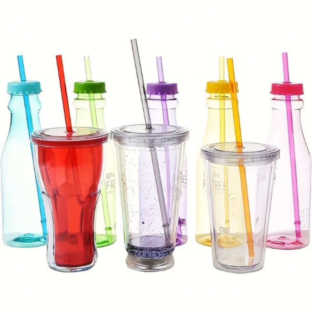 16 Reusable Rainbow Straws for 20oz & 30oz Tumblers‎ + Cleaning Brush